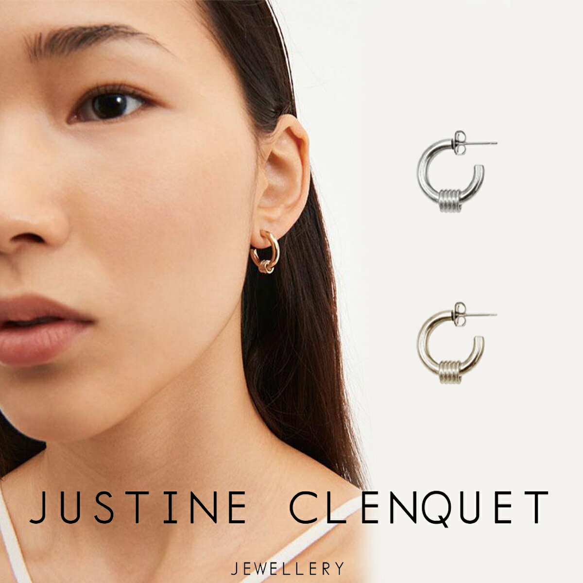 ジュスティーヌクランケ Justine Clenquet Carrie palladium earrings キャリー パラジウム ピアス 1個 シングル レディース 