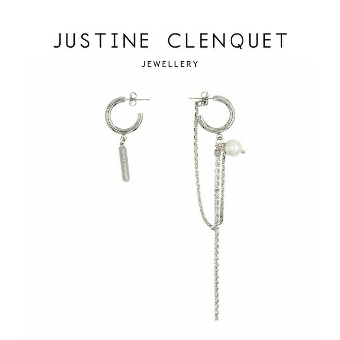 ジュスティーヌクランケ Justine Clenquet Chloe earrings クロエ ピアス 2個セット パラジウム スワロフスキー レディース