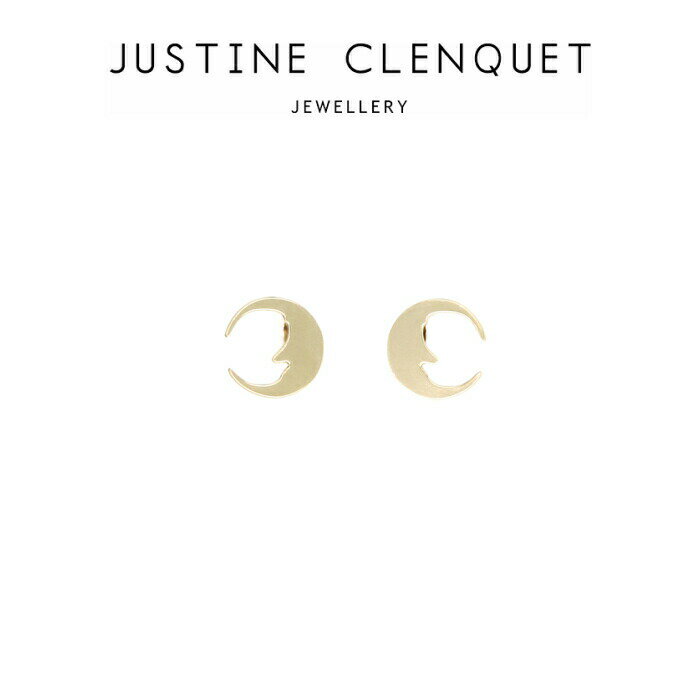 ジュスティーヌクランケ Justine Clenquet Moon gold earrings ムーン ゴールド ピアス 2個セット レディース