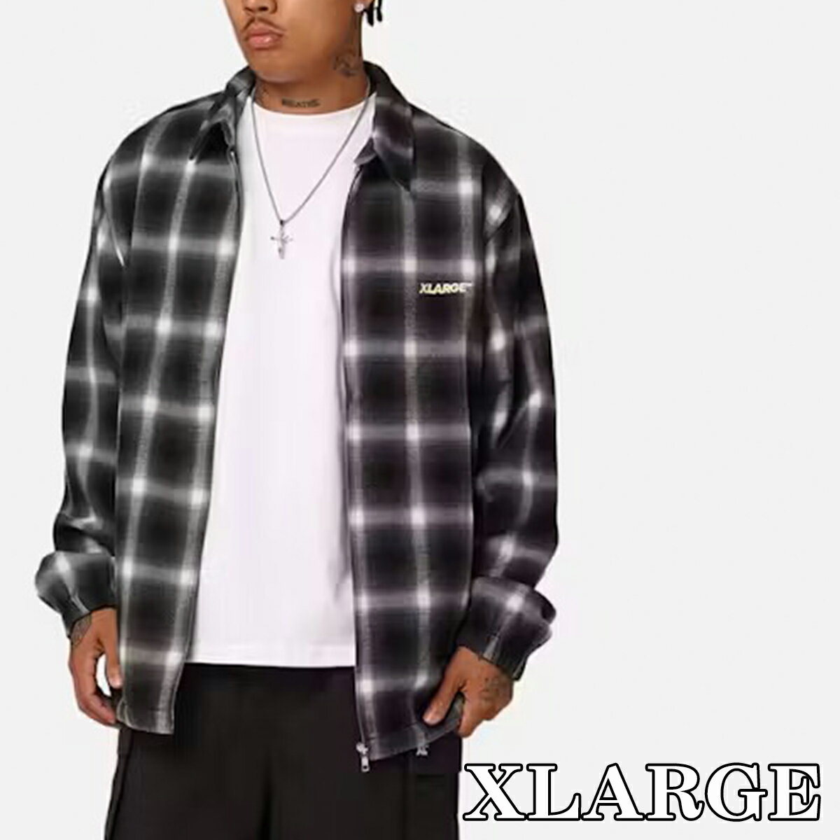 XLARGE Vc GNXg[W Source Lined Zip Check Jacket  `FbN `FbN S gbvX Xg[g Y jZbNX KiXL024W2503 [ߗ]