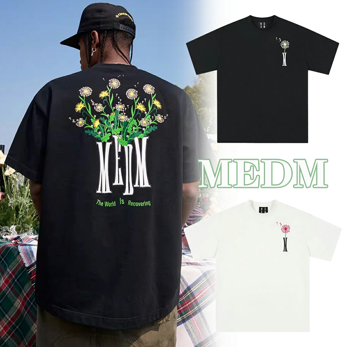 MEDM Tシャツ ミスターエンジョイダマネー ナショナルトレン 半袖Tシャツ オーバーサイズ ロゴ
