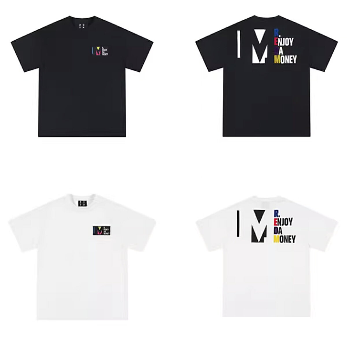 MEDM Tシャツ ミスターエンジョイダマネー アメリカンストリート Tシャツ 半袖 オーバーサイズ ロゴ LOGO ヒップホップ トレンド トップス メンズ レディース ユニセックス[衣類]ユ00582