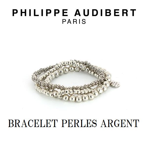 正規品 新作 Philippe Audibert フィリップ オーディベール BRACELET PERLES ARGENT シルバーメタル ブレスレット PhilippeAudibert レディース