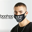 ブーフー boohoo 布マスク MAN Skeleton Fashion Mask BLACK ブラック 黒 マスク ファッションマスク 洗える ロゴ 布 大人用 男女兼用 おしゃれ かっこいい アクセサリー メンズ レディース ユニセックス ブランド イギリス asos