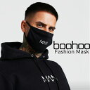 ブーフー boohoo 布マスク MAN Dash Fashion Mask BLACK ブラック 黒 5枚セット マスク ファッションマスク 洗える ロゴ 布 大人用 男女兼用 おしゃれ かっこいい アクセサリー メンズ レディース ユニセックス ブランド イギリス asos 衣類