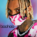 ブーフー boohoo 布マスク Quavo Camo Print Fashion Mask PINK ピンク カモ 迷彩 Migos QuavoHuncho ミーゴス クエイヴォ マスク ファッションマスク 洗える ロゴ 布 大人用 男女兼用 おしゃ…