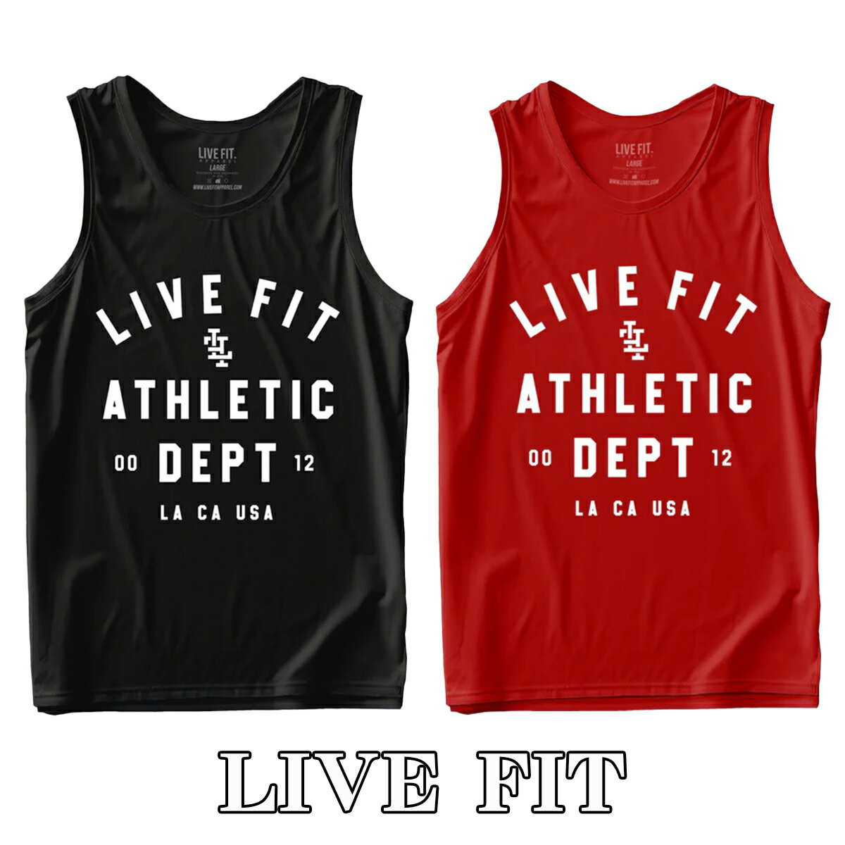 リブフィット タンクトップ LIVE FIT ATHLETICS DEPARTMENT TANK TOP トップス メンズ 筋トレ ジム ウエア フィットネス スポーツ トレーニング 正規品[衣類]ユ00582