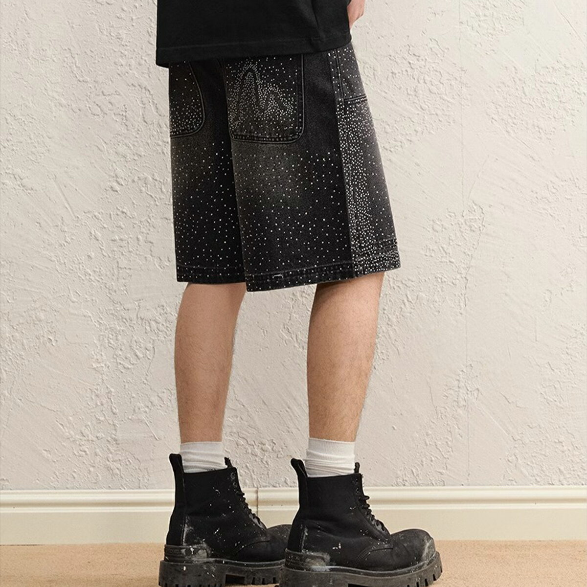 MEDM ミスターエンジョイダマネー ハーフパンツ 短パン デニム ショーツ メンズ アメリカン ストリート ヒップホップ メンズ レディース ユニセックス[衣類]ユ00582