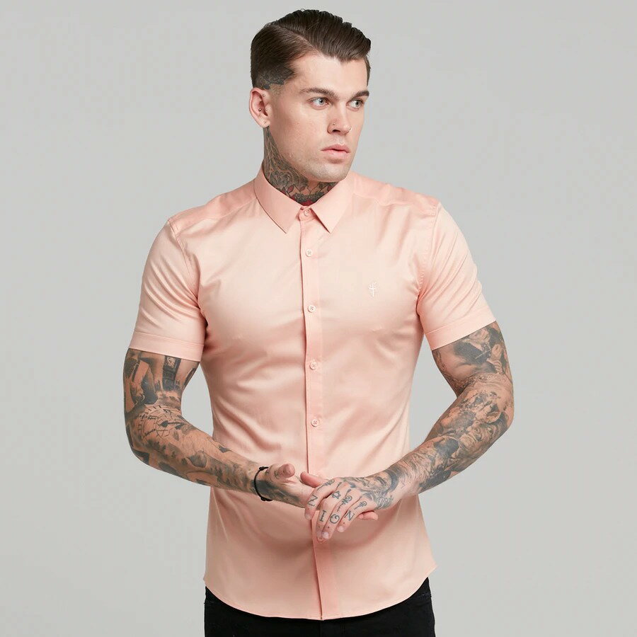 t@U[ Ah TY FATHER & SONS SUPER SLIM LUXE ULTRA STRETCH PEACH SHORT SLEEVE Xgb` Vc  s[` Y ؃g W EGA X|[cEFA tBW[N CMX Ki[ߗ]