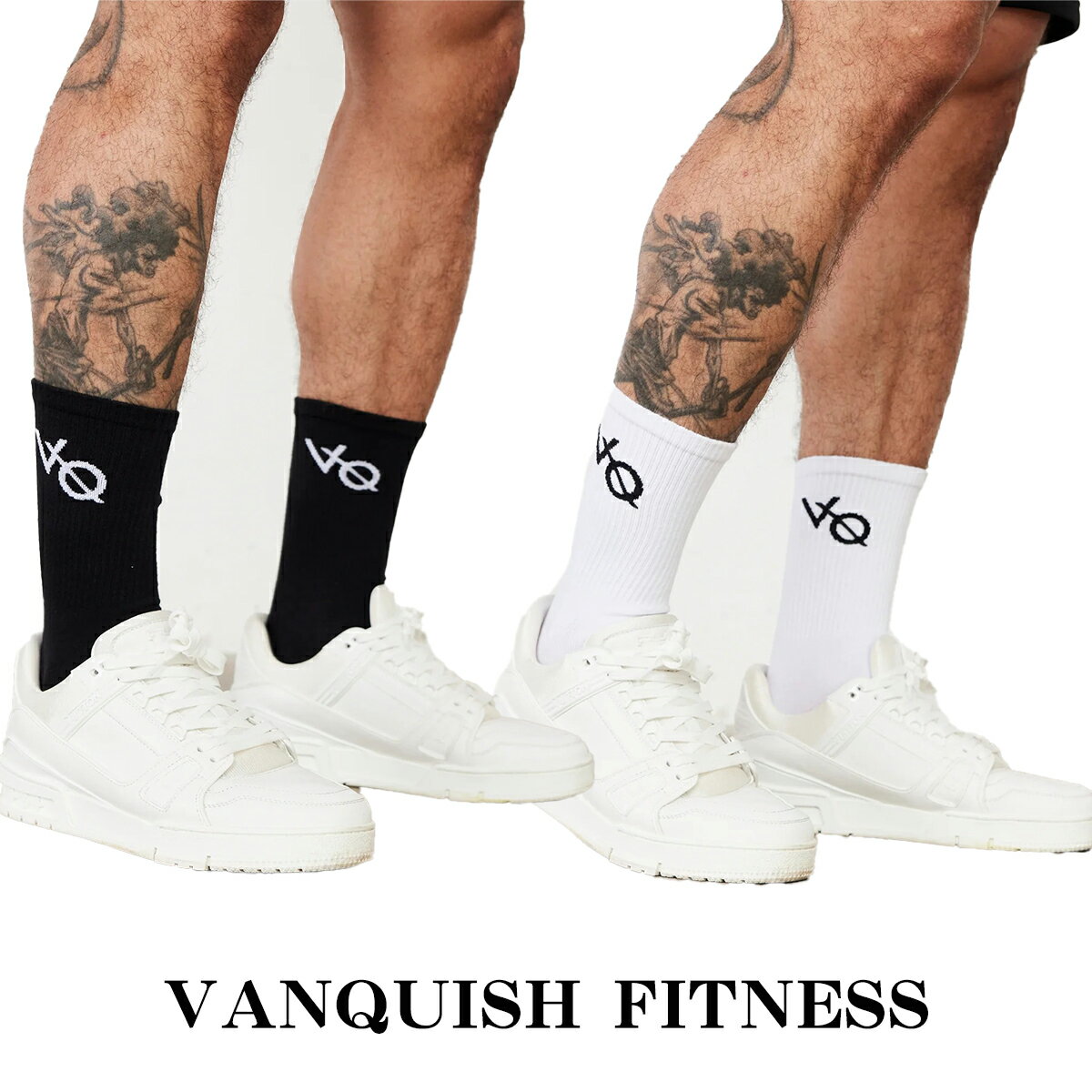 ヴァンキッシュ フィットネス VANQUISH FITNESS VQ LOGO ORGANIC SOCKS 靴下 ソックス メンズ 筋トレ ジム ウエア フィジーク スポーツ メンズ レディース ユニセックス 正規品 衣類