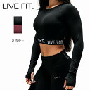リブフィット LIVE FIT Retro Boom Long Sleeve ロングスリーブ 長袖 Tシャツ レディース 筋トレ ジム ウエア スポーツウェア ...