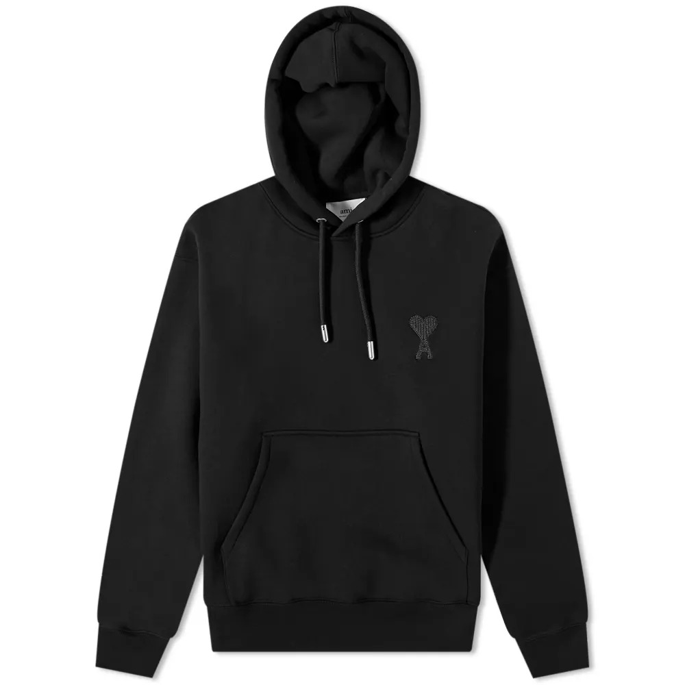 AMI Paris アミ パリス プルオーバーパーカー AMI TONAL HEART HOODY BLACK 黒 長袖 トップス スウェット メンズ レディース ユニセックス 正規品[衣類]