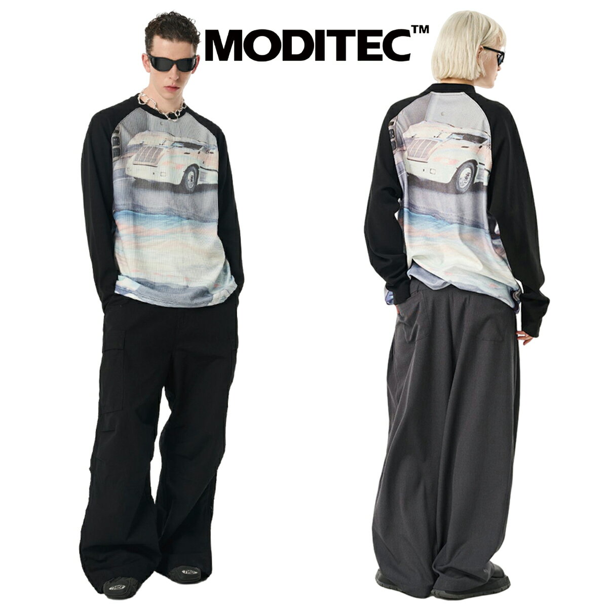 楽天WILLS正規品 MODITEC モディテック Tシャツ ロンT 長袖 ロゴ トップス 話題 人気 ストリート 芸能人愛用 大人気 ユニセックス 刺繍 [衣類]