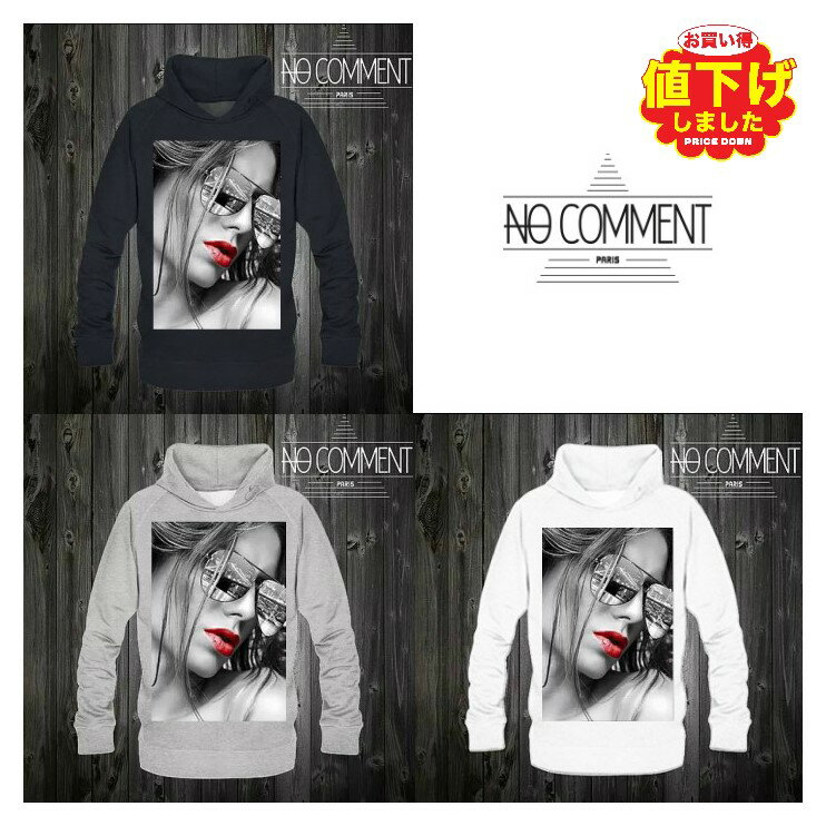 NO COMMENT PARIS m[Rgp XEFbg p[J[ t[h g[i[  Y fB[X 傫  O}[ VeBK[ glamour city girl SWEAT-SHIRT[ߗ]