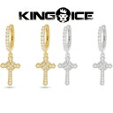 KING ICE キングアイス ピアス 両耳 ICED WRAPPED CROSS EARRINGS 14kゴールド 金 シルバー 2個セット メンズ ブランド 人気[アクセサリー]