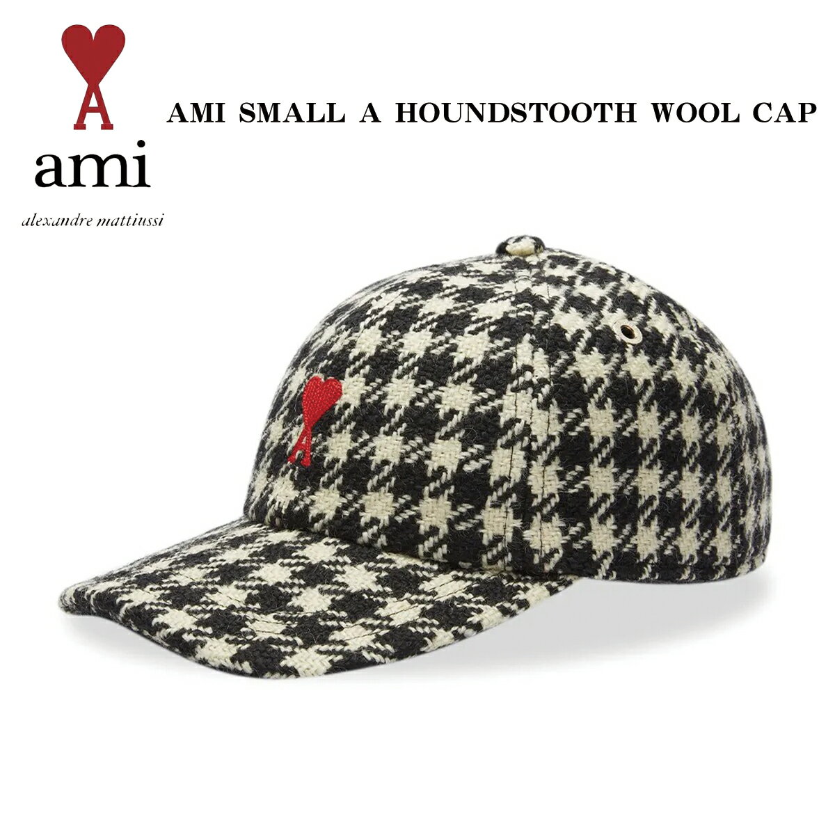 AMI Paris 帽子 アミ パリス AMI SMALL A HOUNDSTOOTH WOOL CAP キャップ 千鳥柄 メンズ レディース ユニセックス 正規品[衣類]