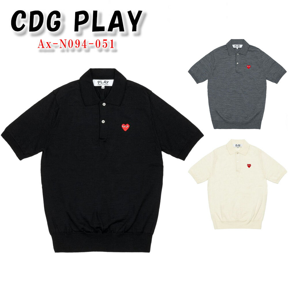 コムデギャルソン ポロシャツ 半袖 Ax-N094-051 メンズ COMME des GARCONS PLAY CDG Shirt レディース ハート ロゴ カットソー プレイ 正規品 [衣類] ユ00582