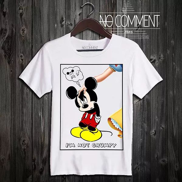 NO COMMENT PARIS m[Rgp  TVc zCg EhlbN VlbN Y fB[X 傫  ~bL[ Os[ MICKEY Grumpy TEE SHIRTS CARTOON[ߗ]