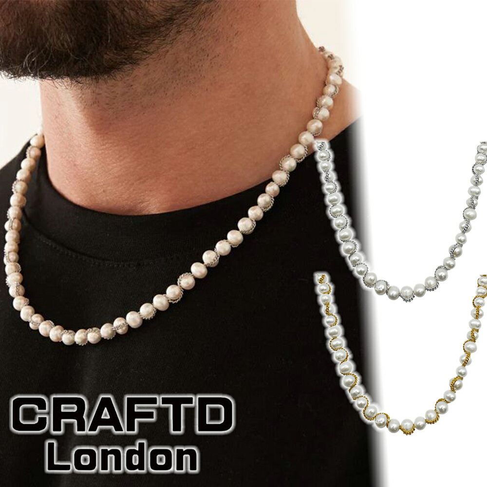 CRAFTD London ネックレス CHAIN WRAP REAL PEARL NECKLACE SILVER GOLD メンズ クラフトロンドン シル..