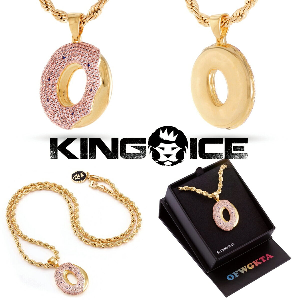 KING ICE LOACX lbNX `F[ DONUT NECKLACE 14kS[h  WHITE GOLD lC[ANZT[]