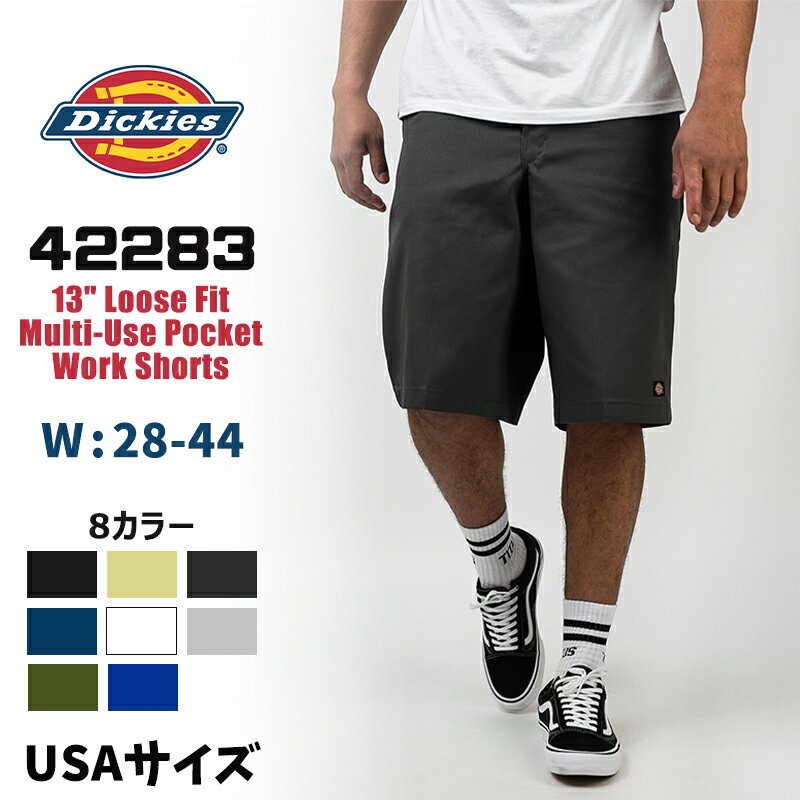 ディッキーズ ハーフパンツ Dickies 42283 USAサイズ ルーズフィット ひざ下 ショーツ 13インチ Loose Fit Multi-Use Pocket Work Shorts 8カラー ロゴ ワークパンツ ワークウェア 作業着 メンズ レディース 正規品 衣類