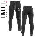 リブフィット LIVE FIT ジョガー パンツ ATHLETIC GOODS JOGGERS - VINTAGE BLACK トレーニング トラックパンツ メンズ 筋トレ ジム ウエア スポーツウェア 正規品 衣類