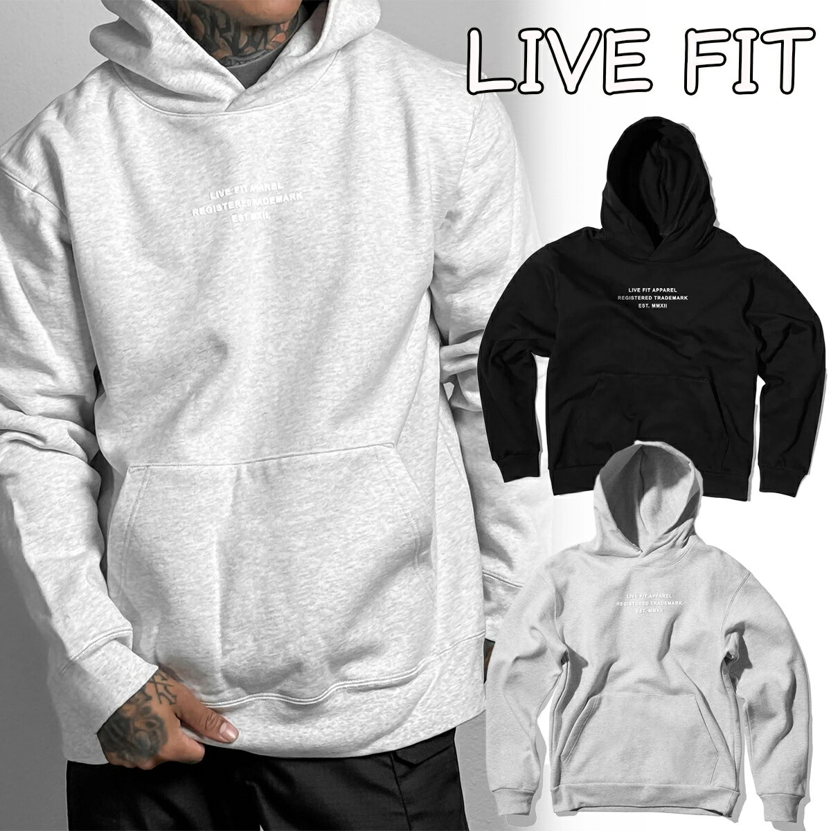 LIVE FIT utBbg p[J[ EST. HEAVYWEIGHT HOODIE vI[o[ g[i[ Y fB[X jZbNX XEFbg  gbvX ؃g W EGA X|[c Ki[ߗ]00572