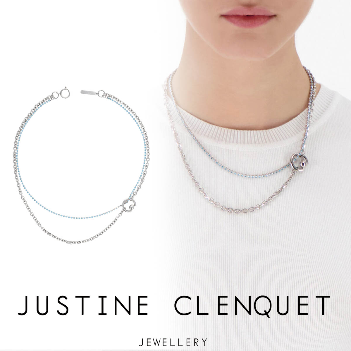 ジュスティーヌクランケ Justine Clenquet ビリー ネックレス Billie necklace パラジウム チョーカー レディース メンズ[アクセサリー]