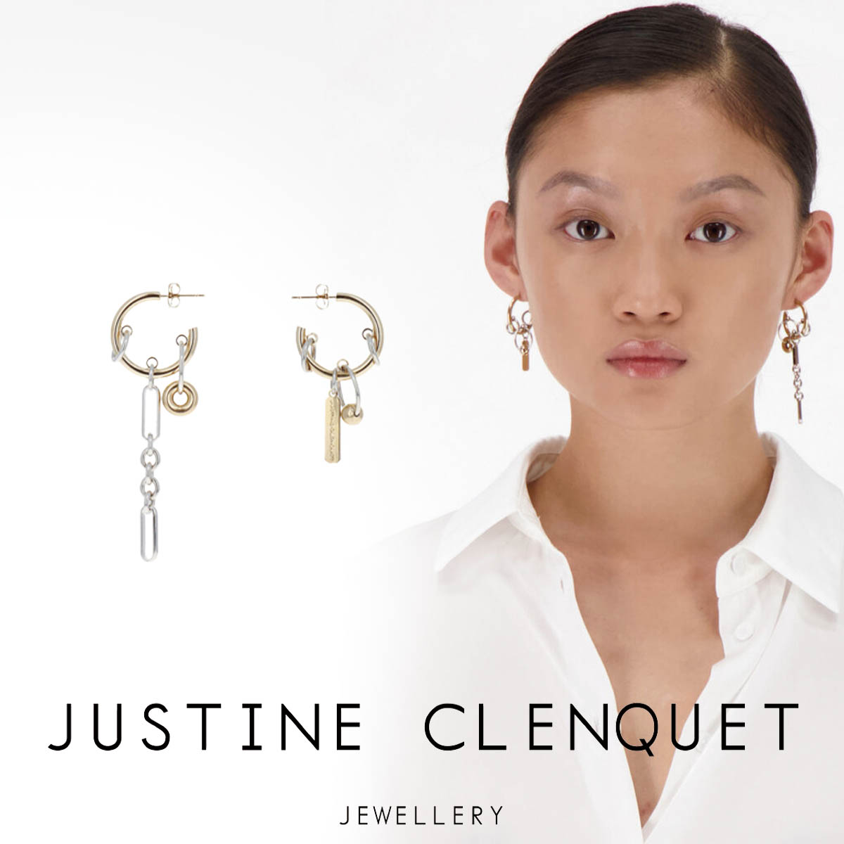 ジュスティーヌクランケ Justine Clenquet アイリス ピアス Iris earrings シルバー レディース メンズ ユニセックス パラジウム アクセサリー