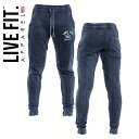 リブフィット LIVE FIT ジョガー パンツ ATHLETIC GOODS JOGGERS - VINTAGE DENIM トレーニング トラックパンツ メンズ 筋トレ ジム ウエア スポーツウェア 正規品 衣類