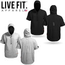 LIVE FIT リブフィット パーカー ORGANIC SHORT SLEEVE TRAINER HOODIE プルオーバー トレーナー メンズ レディース スウェット 半袖 トップス 筋トレ ジム ウエア スポーツ 正規品 衣類