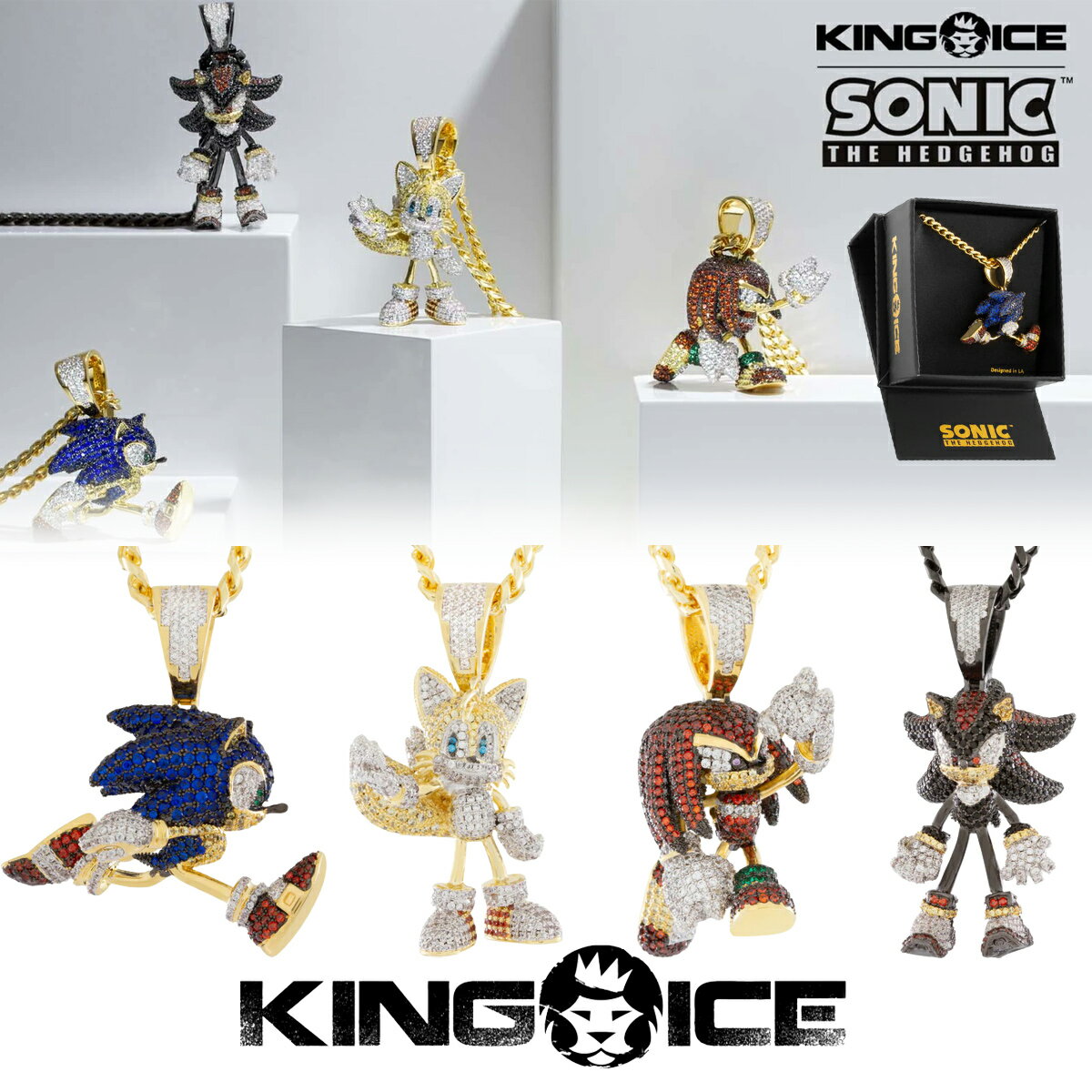 KING ICE キングアイス ネックレス チェーン SONIC X KING ICE - NECKLACE 14kゴールド 金 WHITE GOLD 人気[アクセサリー]