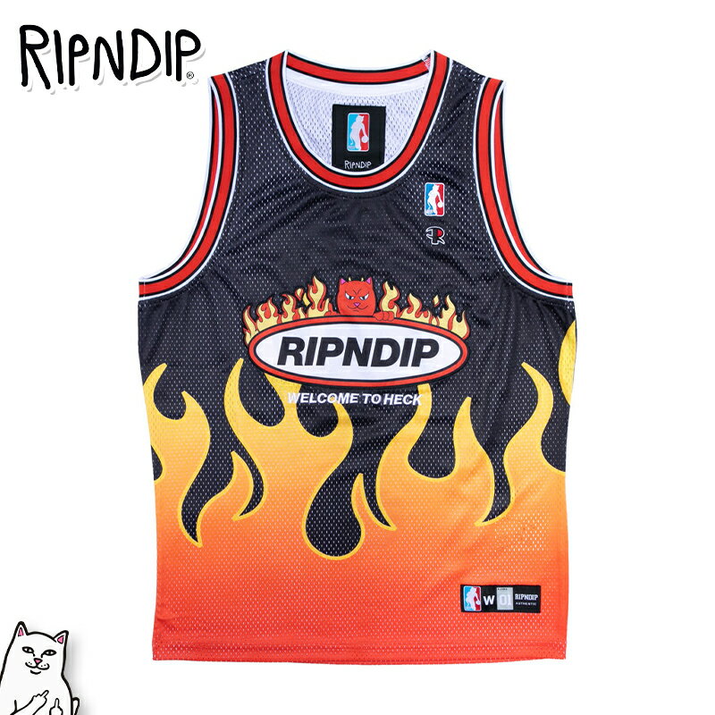 リップンディップ RIPNDIP バスケットボール ジャージ Welcome To Heck Basketball Jersey ブラック ゲームシャツ タンク...