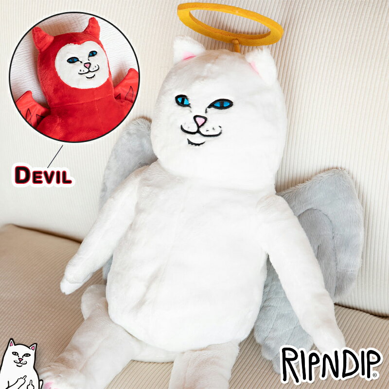 リップンディップ ネコ ぬいぐるみ RIPNDIP エンジェル デビル まくら Angel Devil Nerm Plush Toy クッション 雑貨 枕 アクセサリー おしゃれ かわいい ロゴ Rip N Dip スケーター ストリート メンズ レディース [アクセサリー]