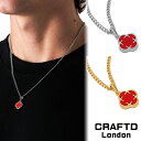CRAFTD London ネックレス RED CLOVER STONE PENDANT SILVER GOLD メンズ クラフトロンドン シルバー ゴールド ...