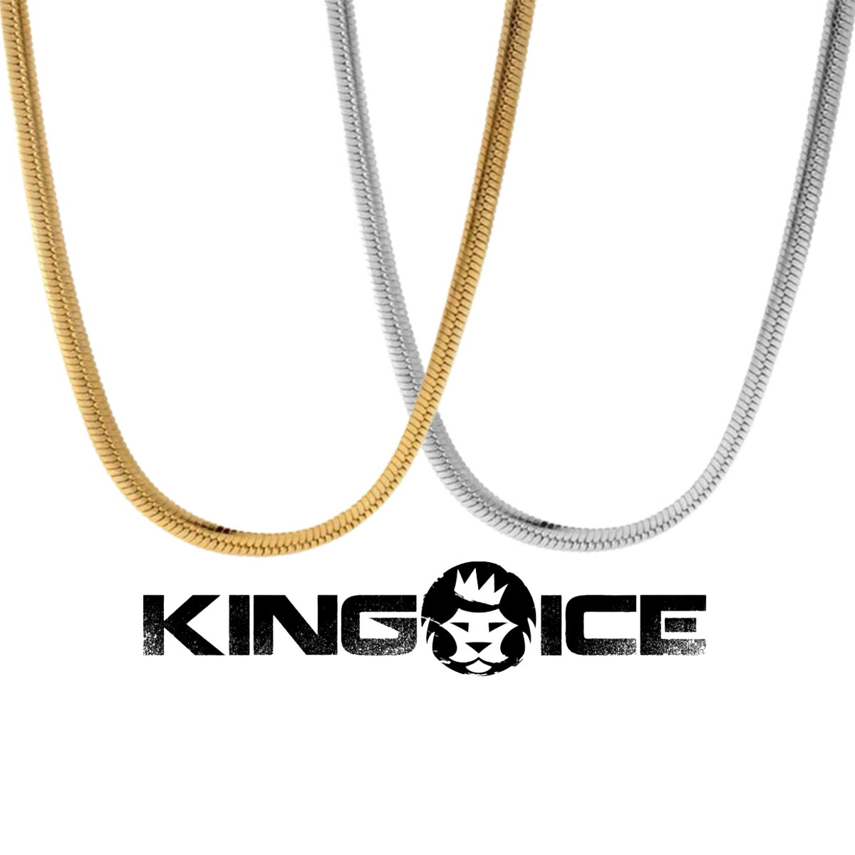 KING ICE キングアイス ネックレス チェーン 5MM THICK HERRINGBONE CHAIN 14kゴールド 金 WHITE GOLD 人気[アクセサリー]