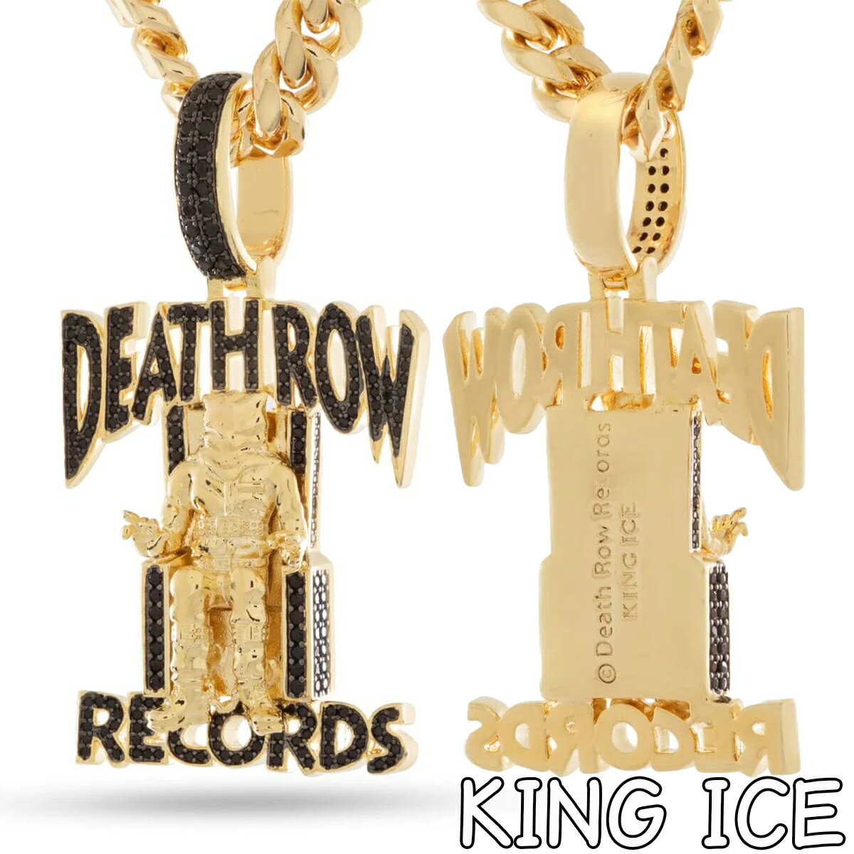 KING ICE キングアイス ネックレス チェーン デスロウレコード DEATH ROW RECORDS X KING ICE ツートーン ロゴ ネックレス 人気[アクセサリー]ユ00572