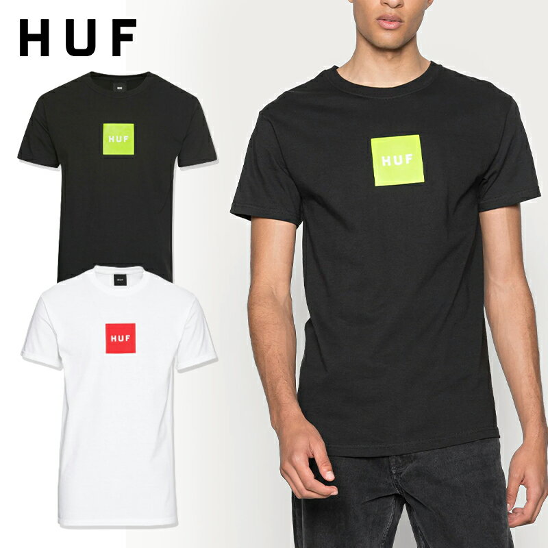 nt TVc  HUF ESSENTIALS BOX LOGO S/S TEE ubN zCg  gbvX XP[^[ Xg[gn XP[g{[h lC Y Ki Rhbg [ߗ]