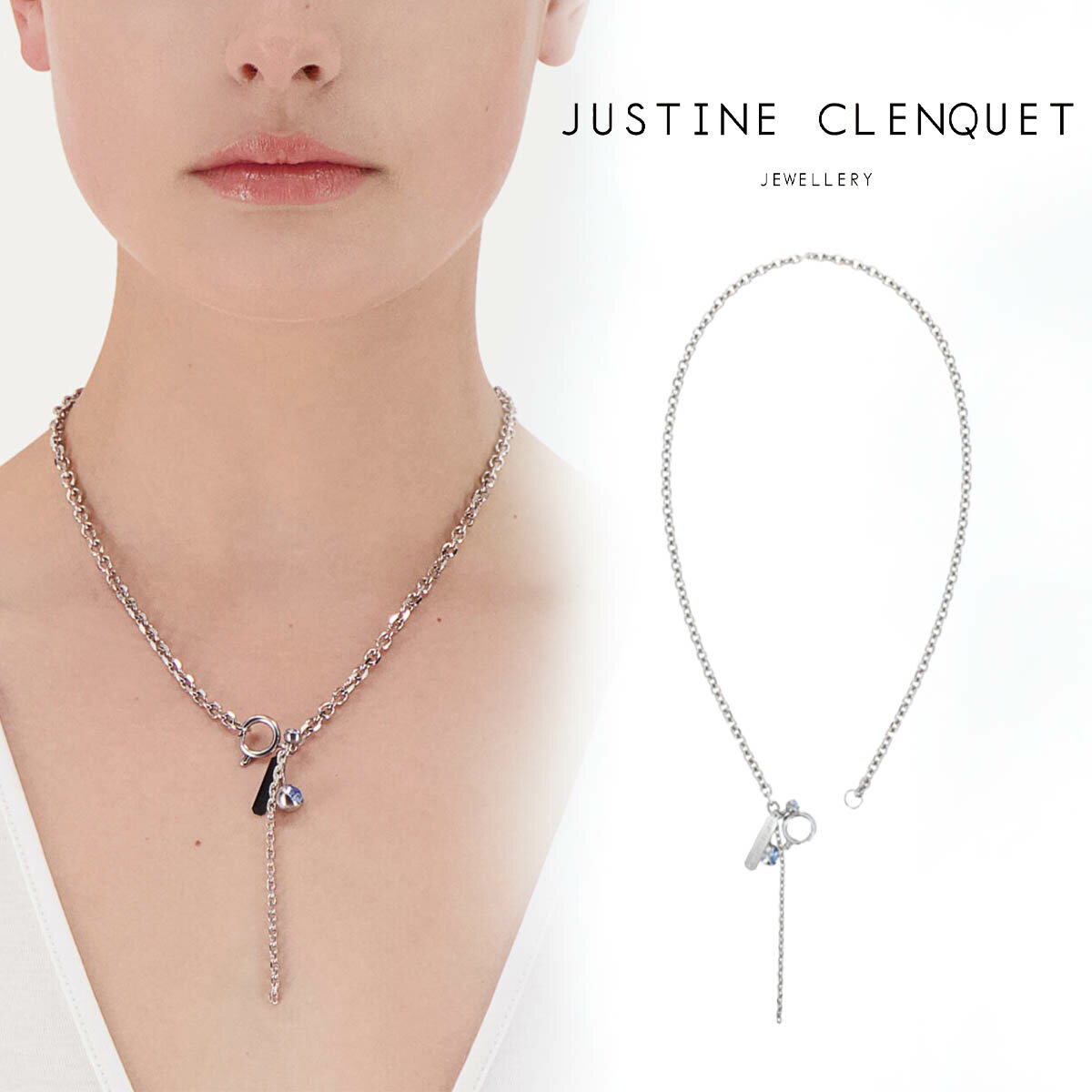 ジュスティーヌクランケ Justine Clenquet ネックレス Neve necklace チョーカー パラジウム ネックレス レディース メンズ アクセサリー