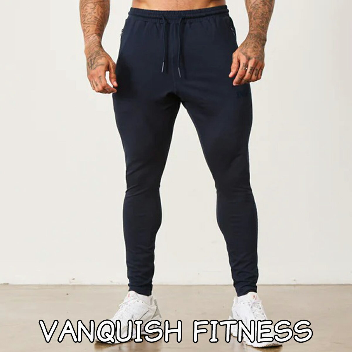 ヴァンキッシュ パンツ VANQUISH FITNESS ECLIPSE V2 NAVY BLUE TAPERED SWEATPANTS ジョガー メンズ 筋トレ ジム ウエア スポーツ フィットネス 正規品 衣類 ユ00582