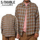 エスダブル シャツ S/Double AU限定 S/DOUBLE Duty Plaid Long Sleeve Shirt 長袖 チェック ロゴ ストリート メンズ レディース ユニセックス ユ00582
