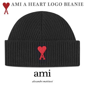 AMI Paris ニット帽 アミ パリス AMI A HEART LOGO BEANIE 帽子 ビーニー キャップ ブラック AMI ALEXANDRE メンズ レディース ユニセックス 正規品[衣類]