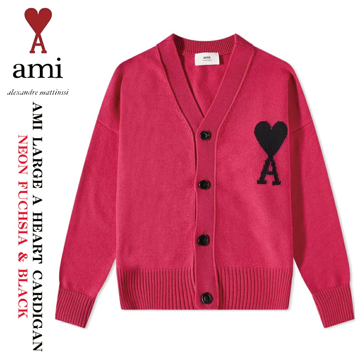 AMI Paris A~ pX J[fBK N[jbg Z[^[ AMI LARGE A HEART CARDIGAN XEFbg Y fB[X jZbNX Ki[ߗ]