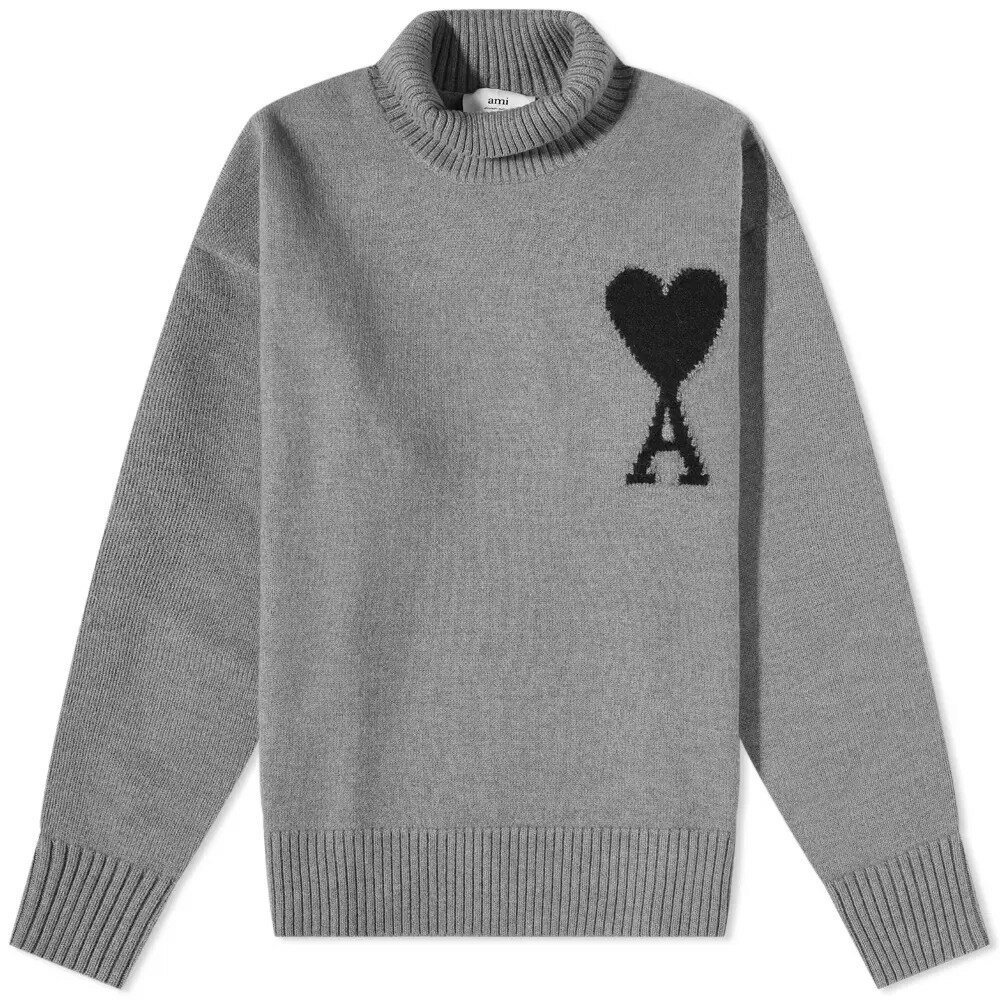 AMI Paris アミ パリス ロールネックニット クルーニット AMI LARGE A HEART ROLL NECK KNIT プルオーバー スウェット メンズ レディース ユニセックス 正規品[衣類]