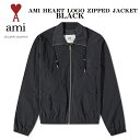 AMI Paris アミ パリス ジップ ナイロン ジャケット AMI HEART LOGO ZIPPED JACKET フルジップ トップス メンズ レディー...