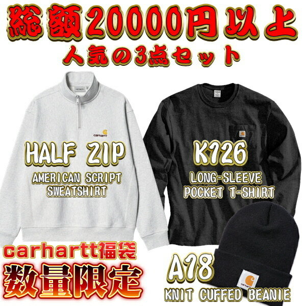 カーハート 福袋 Carhartt お得 中身がわかる 選べる 総額20000円相当! 3点 ロゴ 秋冬 アクセサリー ワークウェア メンズ レディース ..