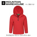 Mountain Warehouse マイクロ フリース パーカー 2-3才 ハーフジップ レッド フード付き 子供服 ベビー服 男の子 女の子 キッズウェア ...