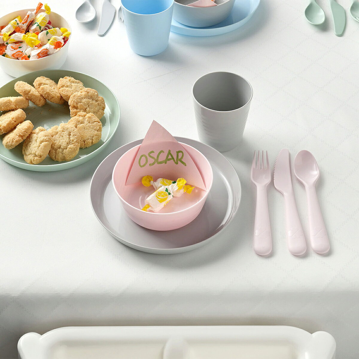 IKEA イケア カトラリー18点セット KALAS カラース 食器 食事 子供 ミックスカラー...