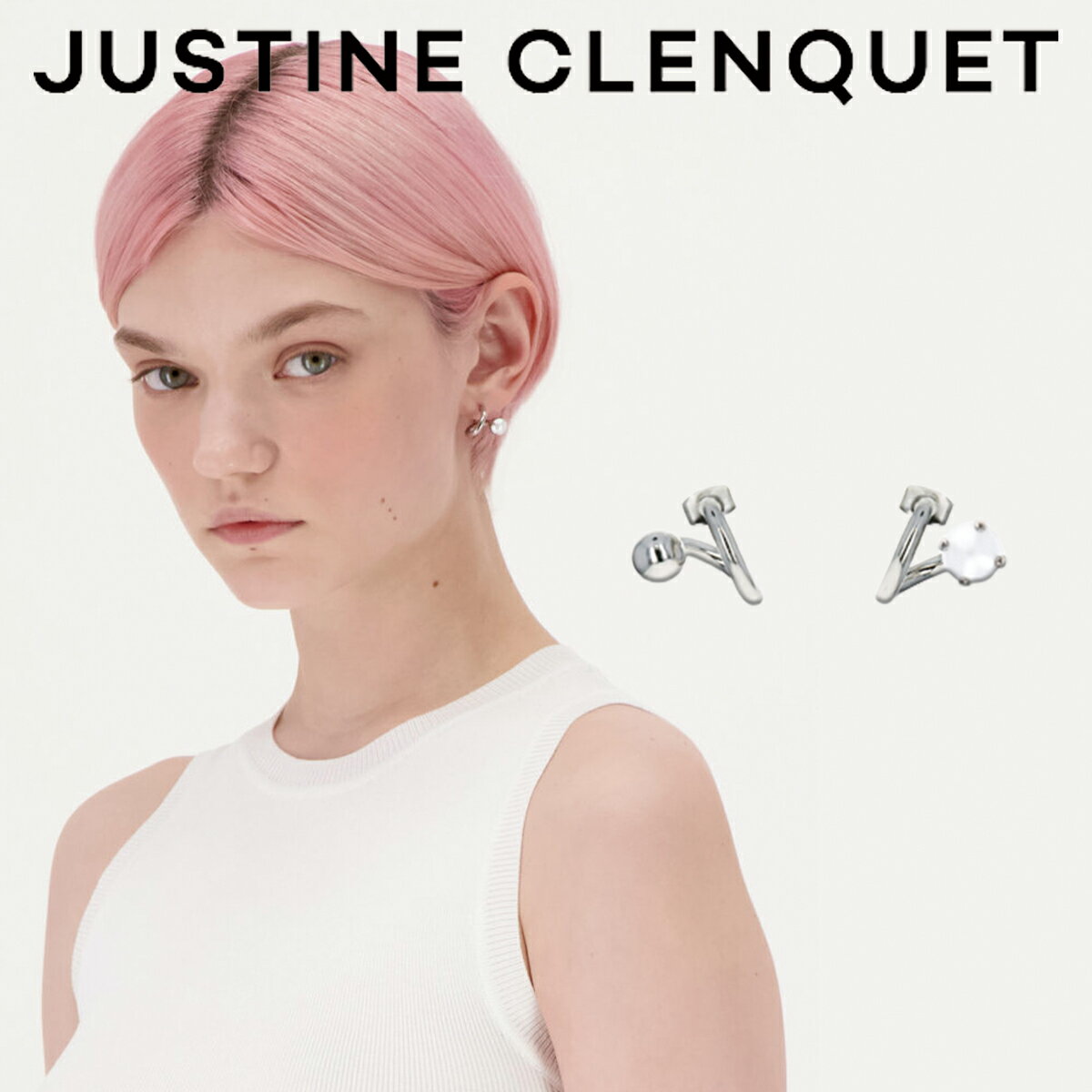 ジュスティーヌクランケ Justine Clenquet ココ ピアス Coco earrings シルバー レディース メンズ ユニセックス パラジウム アクセサリー
