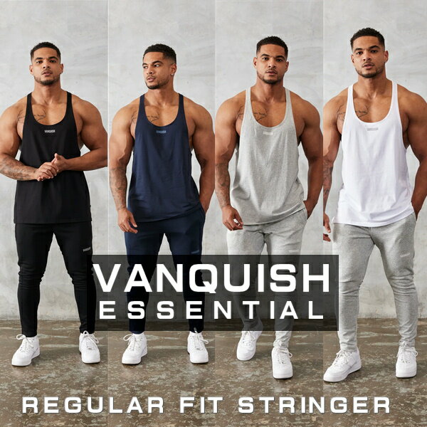 @LbV tBbglX VANQUISH FITNESS XgK[ xXg ^Ngbv M[tBbg ESSENTIALV[Y REGULAR FIT STRINGER VEST Y ؃g W EGA X|[c Ki[ߗ] 00582